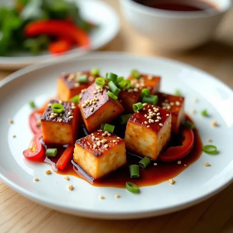 Tofu Salteado con Salsa Teriyaki: Receta en Airfryer Rápida y Crujiente