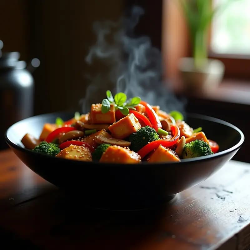 Lapsang Souchong Smoked Tofu Stir-Fry: Receta China Vegana con Té Ahumado y Verduras