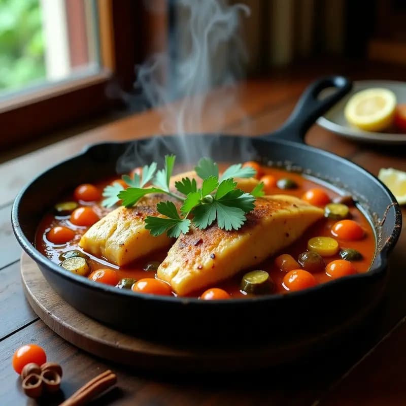 Tôle Tôle Senegalesa de Pescado y Verduras: Guiso Africano en Una Solo Sartén