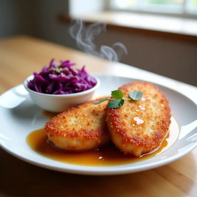 Tonkatsu de Cerdo con Salsa de Manzana y Col Morada: Receta Japonesa en Airfryer