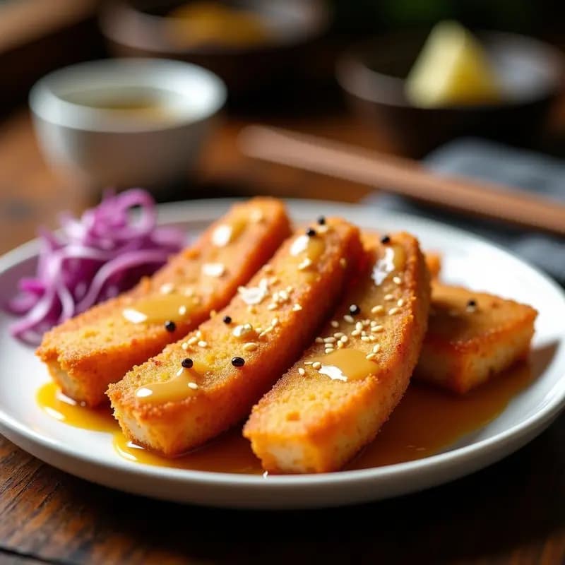 Tonkatsu Japonés con Salsa de Mostaza y Miel: Receta Crujiente y Dulce