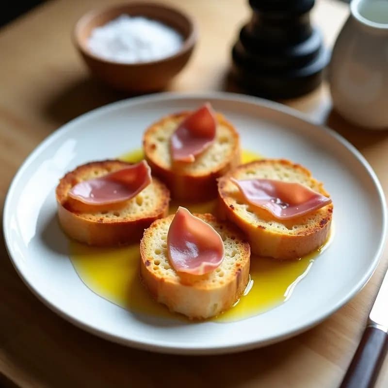 Torradas con Aceite y Jamón Serrano: Desayuno o Cena Rápida y Clásica