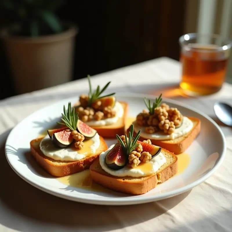 Torradas de Pan de Maíz con Higo y Queso de Cabra: Desayuno Francés Sin Gluten
