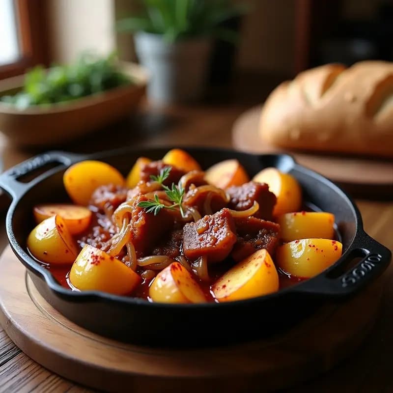 Torreznos al vino con patatas panaderas: Receta de tapeo contundente y tradicional