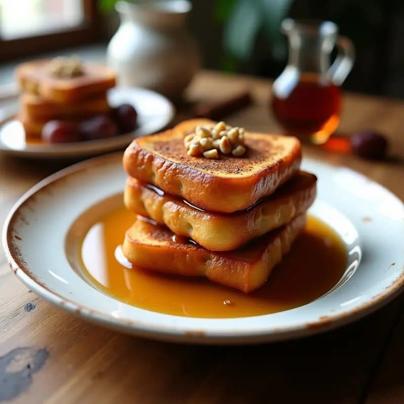 Torrijas de Pan Brioche con Sirope de Dátiles: Postre Español Sin Azúcar Refinado