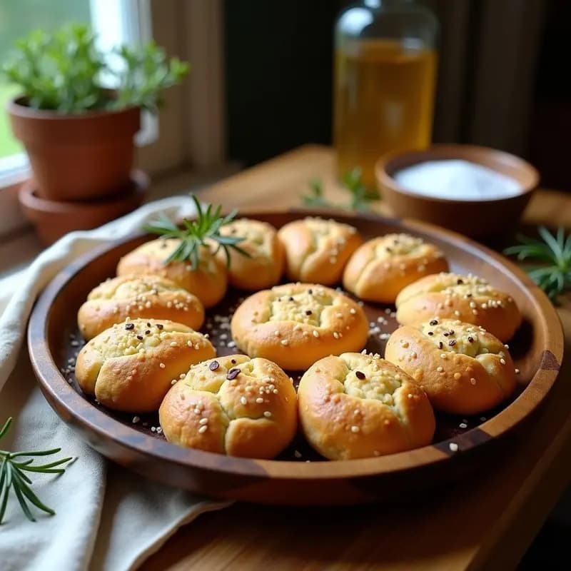 Torta de Aceite con Romero y Sal: Galletas Españolas Keto y Sin Harina