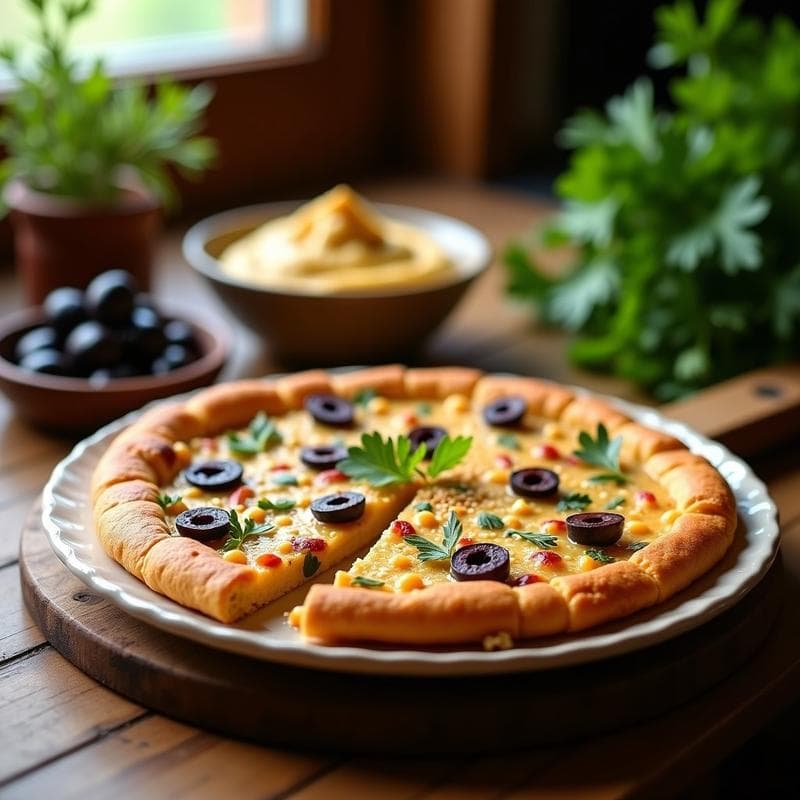 Torta de Aceitunas Kalamata y Harina de Garbanzo: Aperitivo Griego Sin Gluten