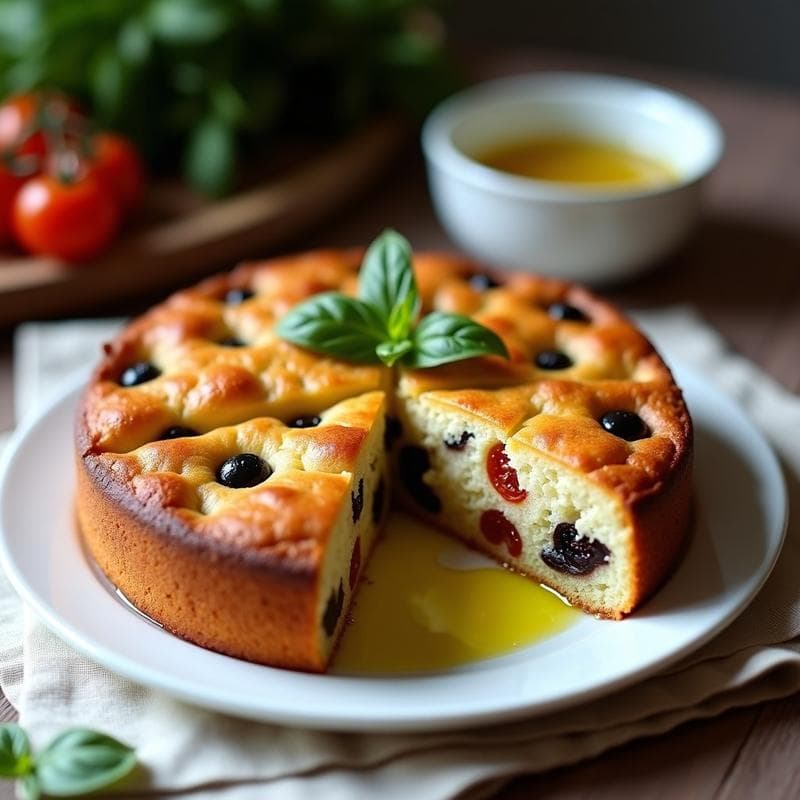 Torta de Aceitunas Negras y Tomates Secos: Desayuno Italiano Sin Gluten