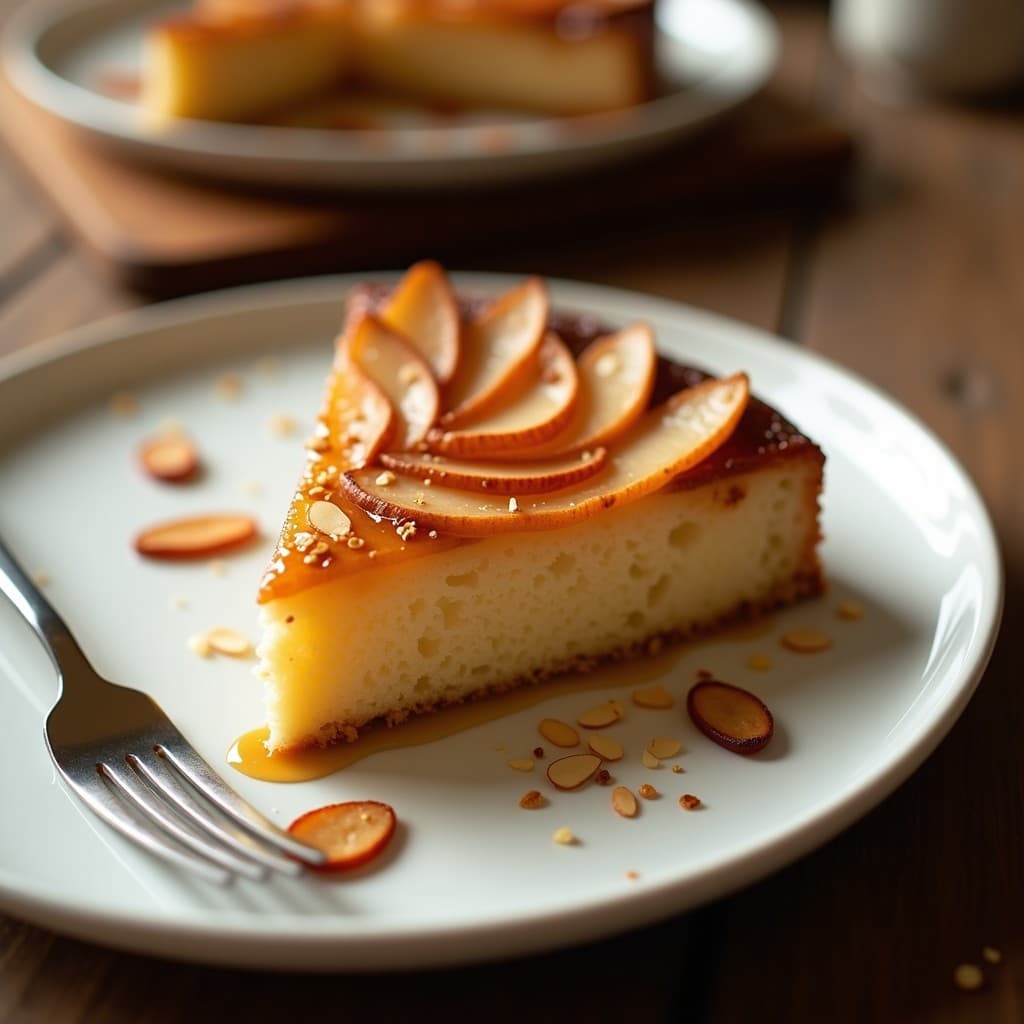 Torta de almendra y pera con caramelo de eritritol: Postre keto sin azúcar ni lactosa