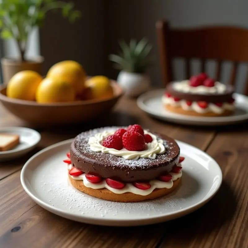 Torta Caprese de Chocolato y Almendras con Corazón Líquido de Frambuesa: Postre Italiano Sin Gluten