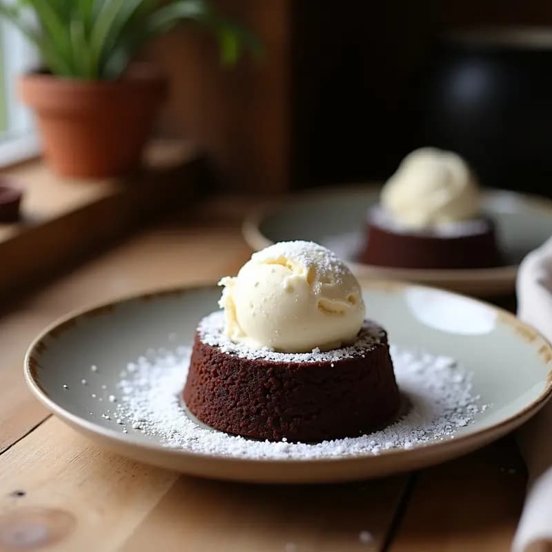 Torta de Chocolate y Algarroba con Helado de Coco: Postre Vegano Sin Azúcar