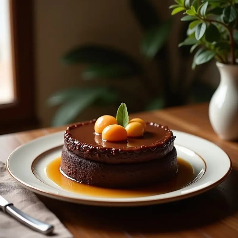Torta de Chocolates Triple Capa con Ganache y Virutas de Oro Comestible: Postre de Lujo Hipercalórico