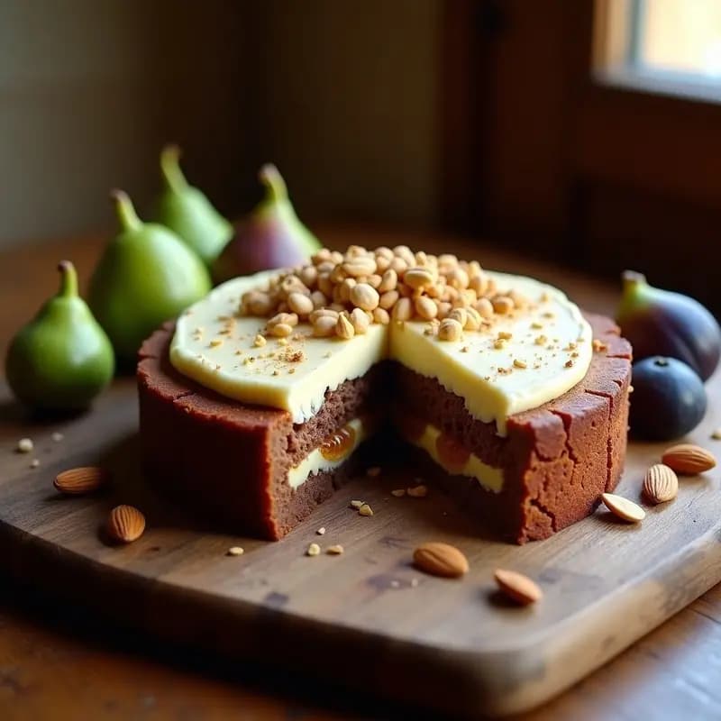 TORTA DE PAN DE HIGO CON QUESO DE CABRA: Postre Aragonés de la Sierra