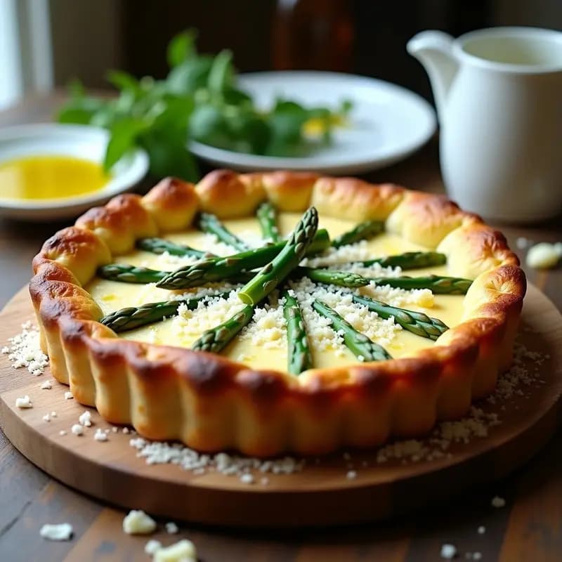 Torta de Ricotta y Espárragos: Receta Italiana sin Harina para Desayunos Saludables