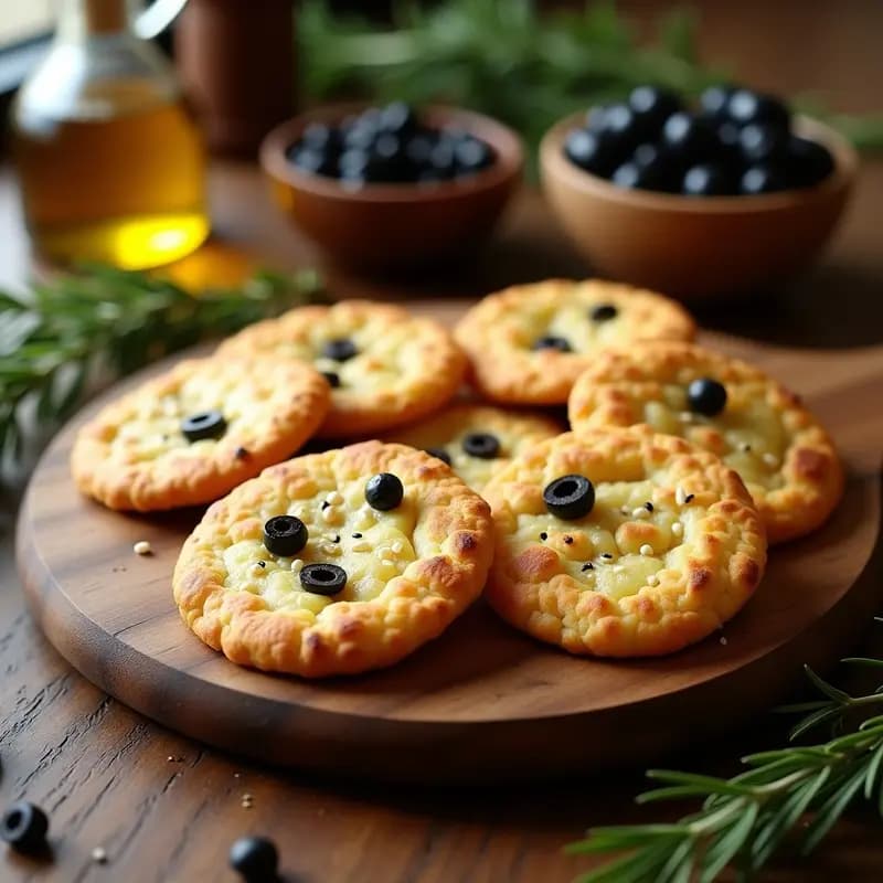 Tortas de Aceite con Aceitunas y Romero: Aperitivo Andaluz Sin Harina