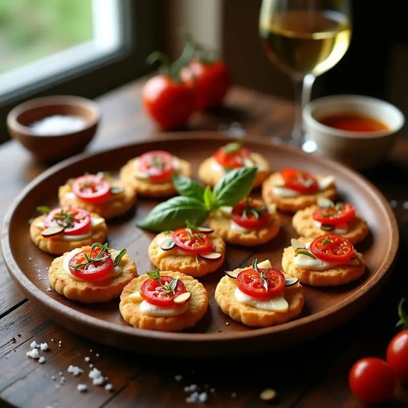 Tortas de Aceite con Tomate Confitado y Anchoas: Aperitivo Andaluz Gourmet Sin Gluten