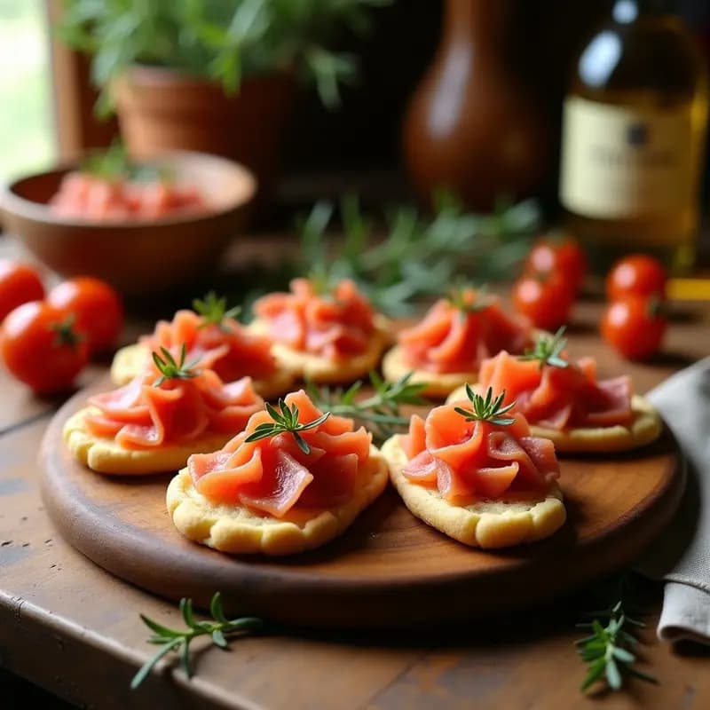Tortas de aceite con tomate y jamón serrano: Aperitivo manchego fácil y rápido