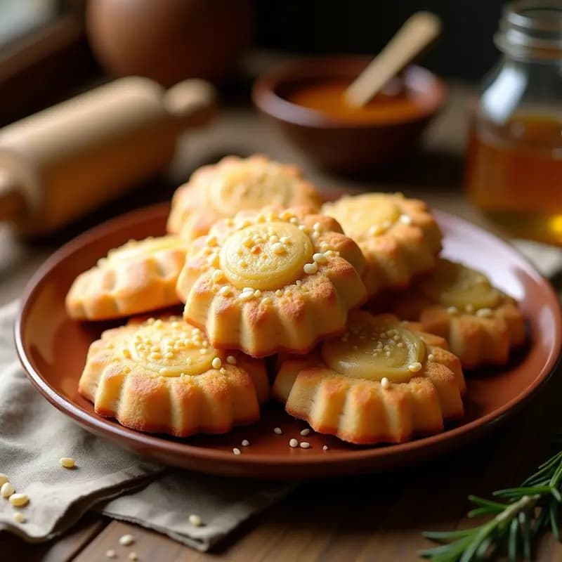 Tortas de Alcazarquivir con Miel y Sésamo: Galletas Árabes con Toque Español