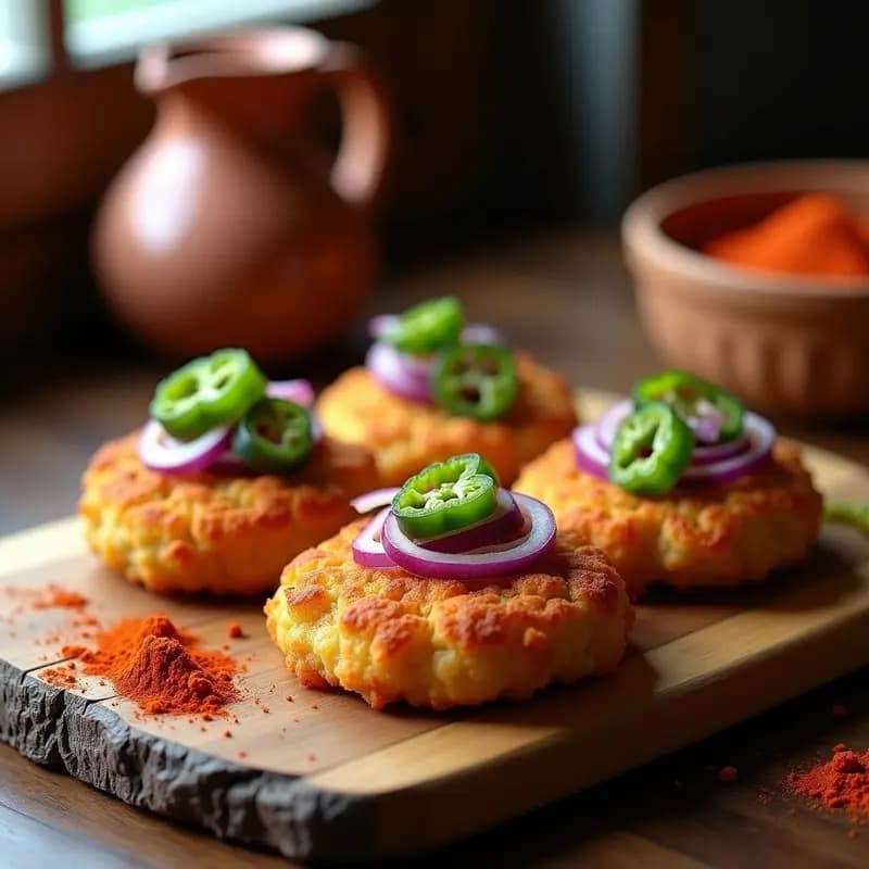 Tortas de Chicharrones con Pemento de Padrón: Tapa Murciana Crujiente