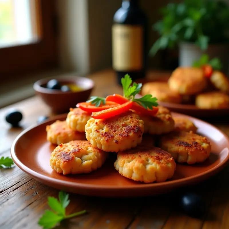 Tortas de Chicharrones con Pimientos Asados: Tapa Andaluza Crujiente y Sin Gluten