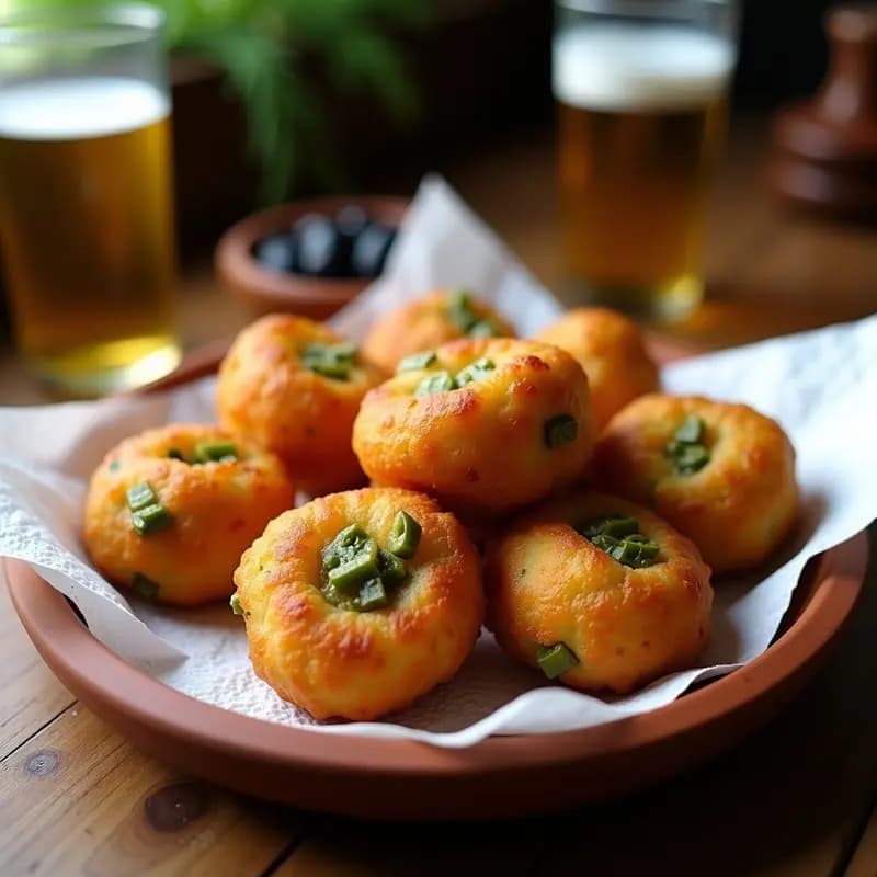 Tortas de Chicharrones con Pimientos Verdes: Tapa Extremeña Crujiente y Sabrosa
