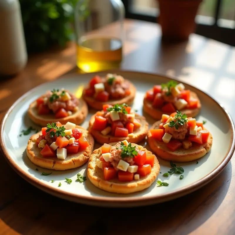 Tortas de Gazpacho con Atún y Pimiento: Tapa Cordobesa Fría