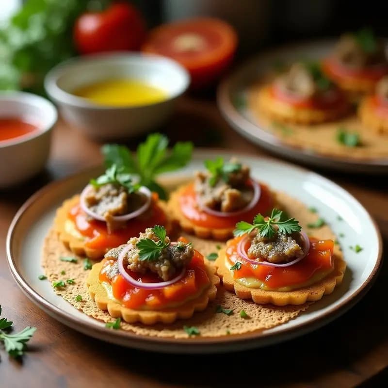 Tortas de gazpacho con Sardinas en Escabeche: Tapa Malagueña en 10 Minutos
