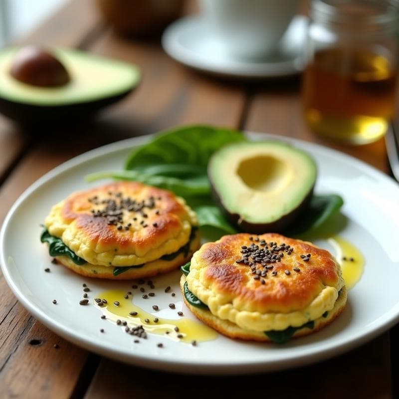 Tortas de Huevos con Espinacas en Airfryer: Receta Keto Express y Sin Harina