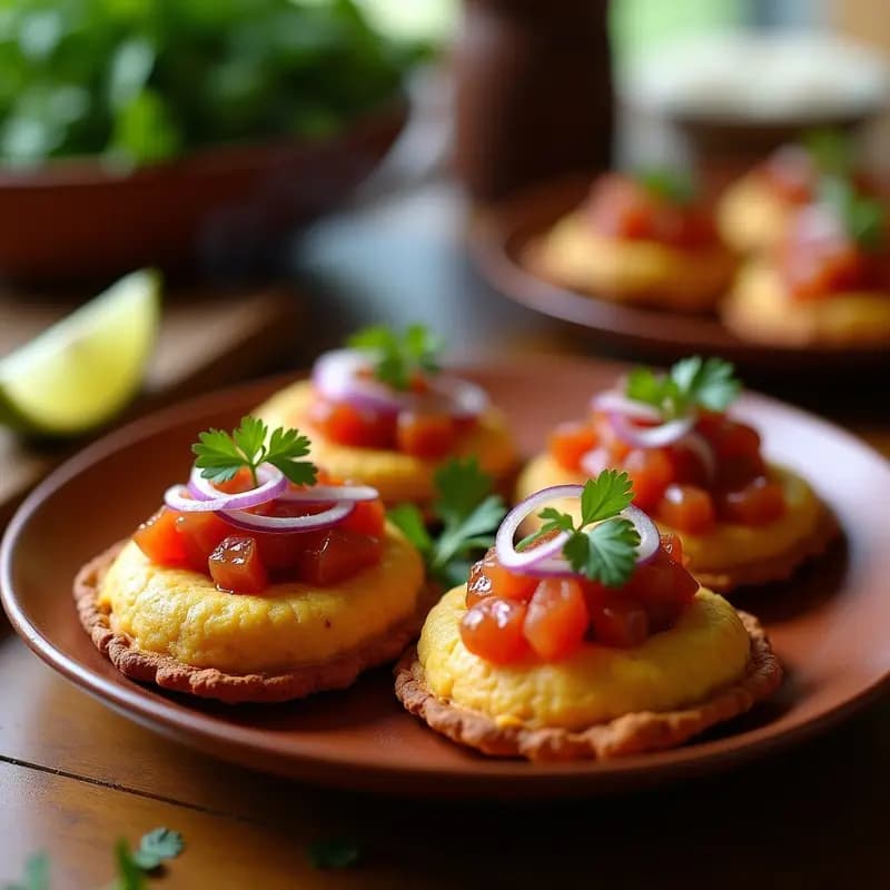 Tortas de Maíz con Chicharrón y Salsa Criolla: Receta Peruana en Airfryer