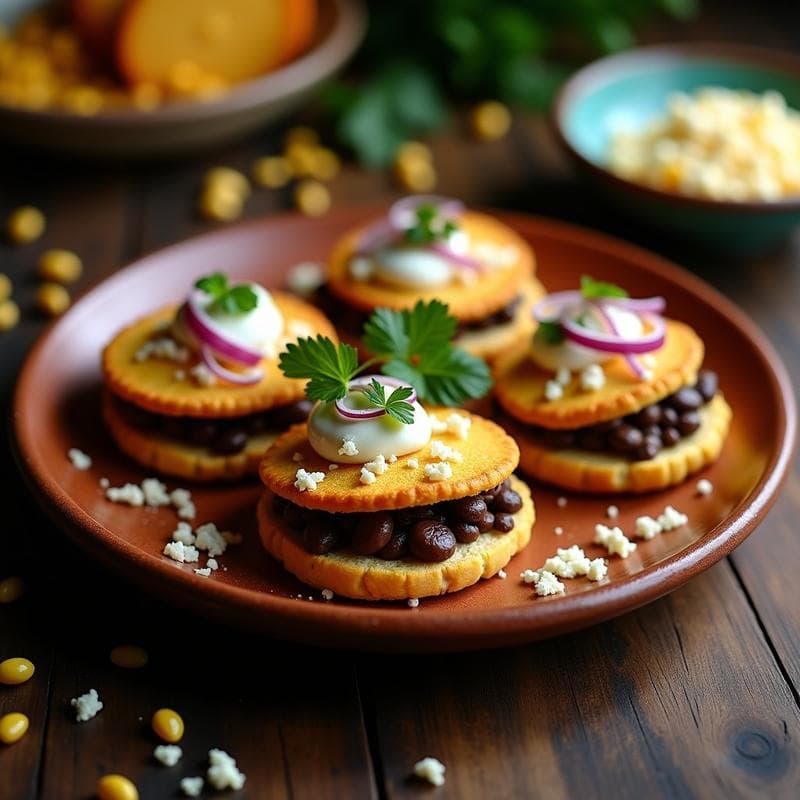 Tortas de Maíz Rellenas de Frijoles Negros y Huitlacoche: Receta Mexicana Gourmet en 20 Minutos