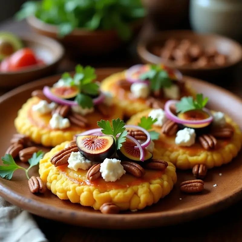 Tortas de Maíz con Queso de Cabra y Higos: Receta Mexicana Gourmet en Sartén