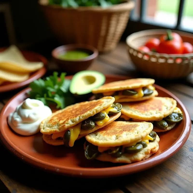 Tortas Mexicanas de Queso con Rajas de Poblano: Receta Tradicional en 20 Minutos