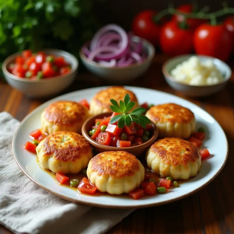 Tortas de Papa con Carne Molida y Salsa Criolla: Receta Uruguaya Tradicional y Económica