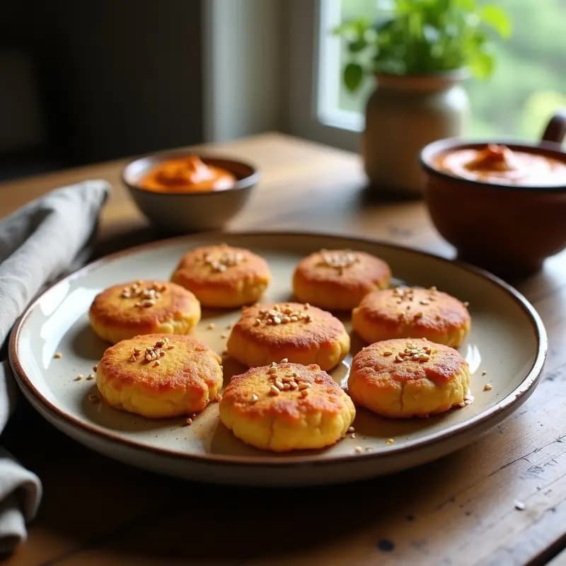 Tortas de Papa Rellenas de Hummus y Pimentón: Receta Argentina Vegana y Crujiente