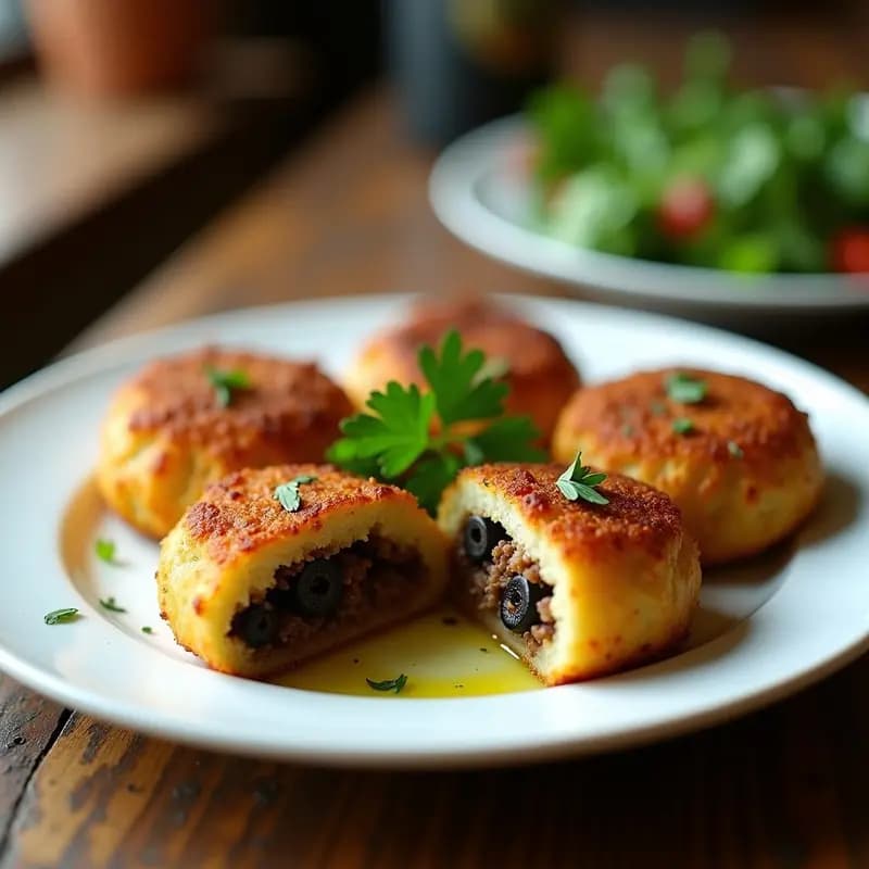 Tortas de Papa Rellenas de Carne Molida y Aceitunas: Receta Argentina en Airfryer