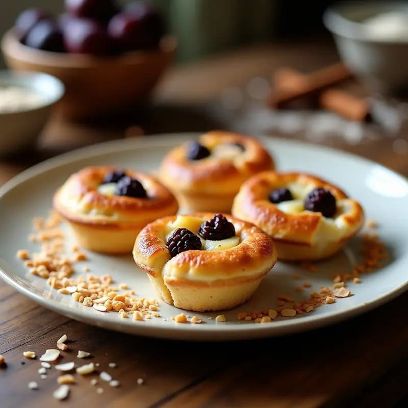 Törtchen de Queso y Ciruelas: Postre Alemán Sin Harina y Sin Azúcar Refino