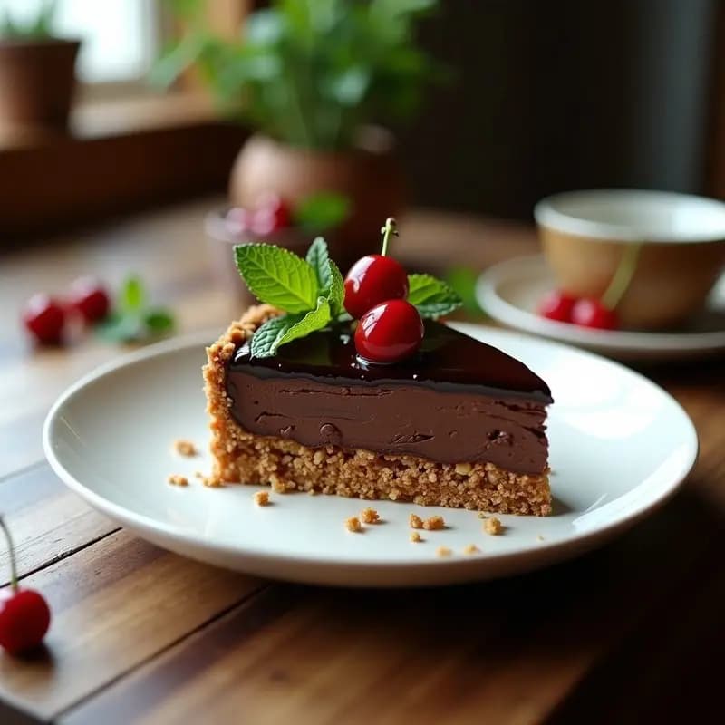 Torte de Chocolate y Aguacate con Base de Nueces: Postre Alemán Vegano y Keto