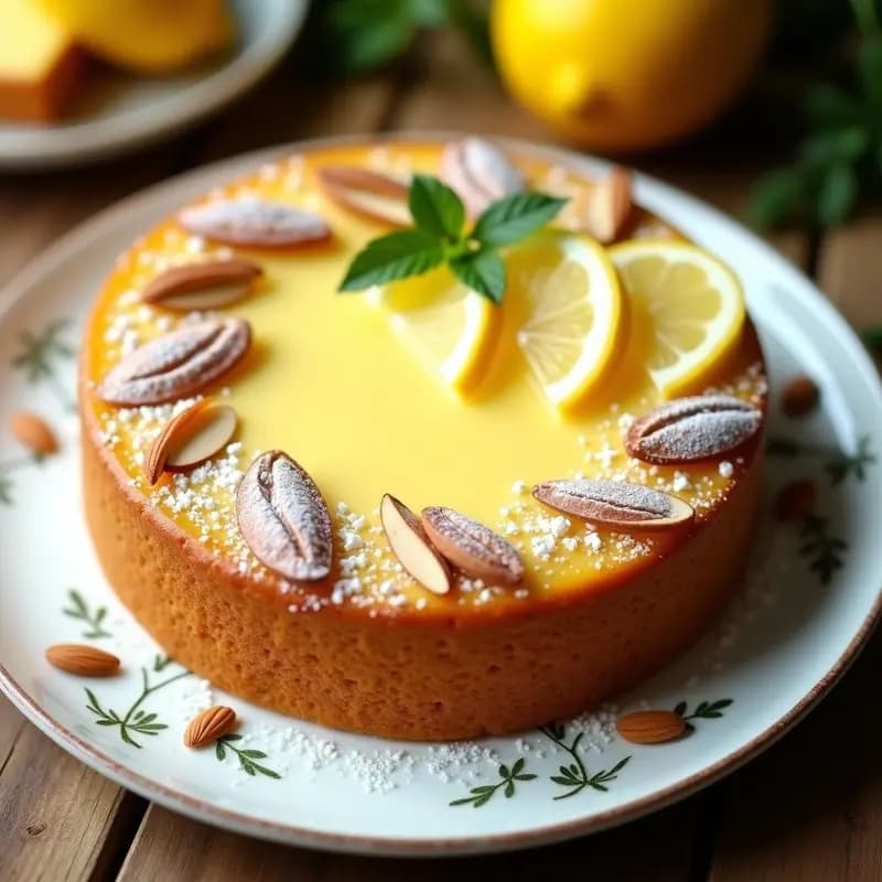 Torte de Limón y Almendras: Postre Alemán Sin Harina y Sin Azúcar con Stevia