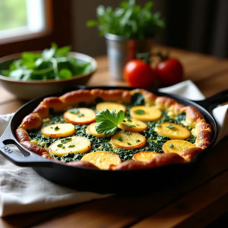 Torte de Papa y Espinacas con Queso Halloumi: Receta Argentina Sin Lactosa en Sartén