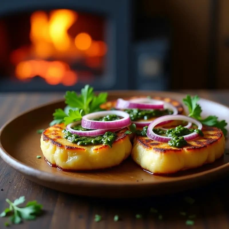Torte de Papa a la párrilla con Queso Provolone y Chimichurri: Receta Argentina para Asado