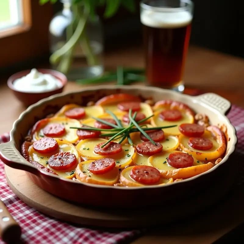 Torte de Papa Alemana con Salchicha de Frankfurt: Receta Tradicional al Horno