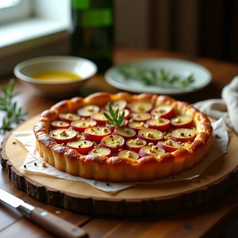 Torte De Pommes de Terre: Pastel Salado Francés de Patatas y Cebolla Caramelizada Sin Gluten