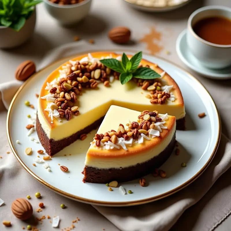 Torte de Queso Alemán con Frutos Secos: Postre Sin Horno y Sin Azúcar