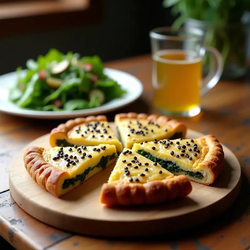 Torte de Queso y Espinacas: Postre Alemán Salado con Masa de Centeno