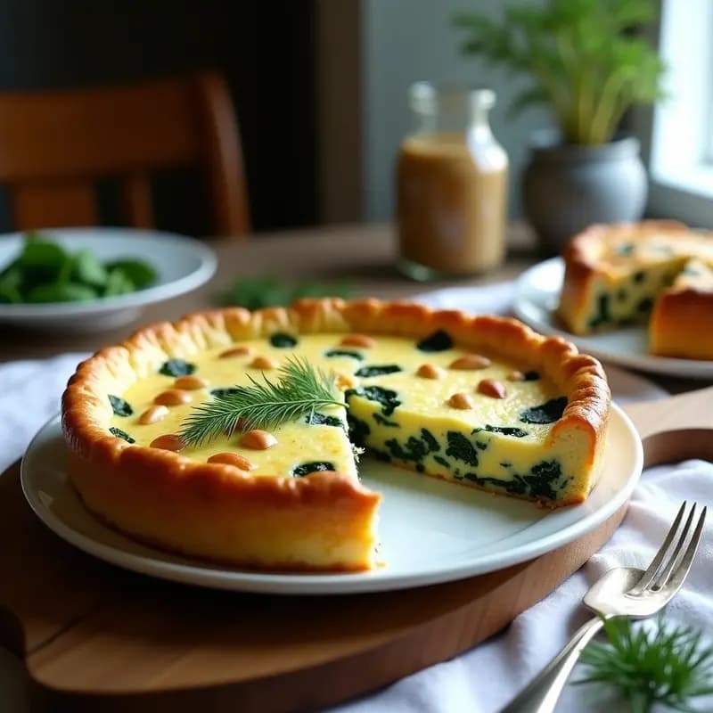 Torte de Queso y Espinacas con Masa de Almendra: Pastel Alemán Sin Gluten
