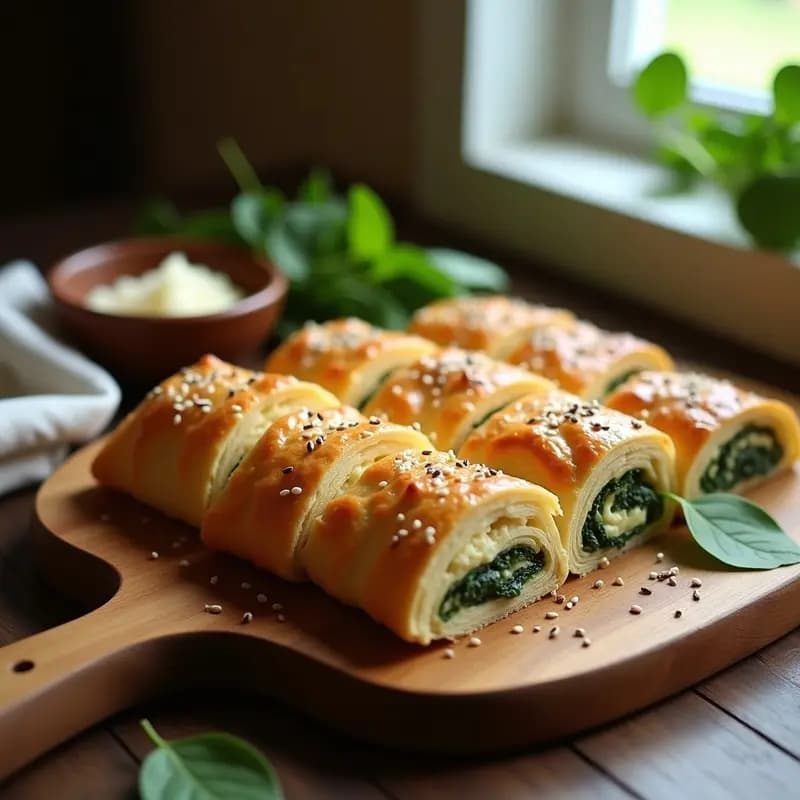 Torte de Ricota y Espinacas: Strudel Austriaco Salado con Masa de Hojaldre en 40 Minutos