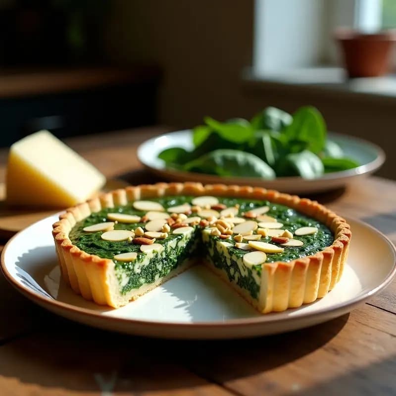 Torte de Ricota y Espinacas con Masa de Almendra: Postre Salado Italiano Sin Gluten