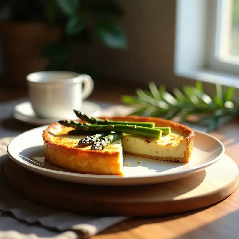 Torte de Ricotta y Espárragos con Base de Almendra: Desayuno Italiano Sin Gluten