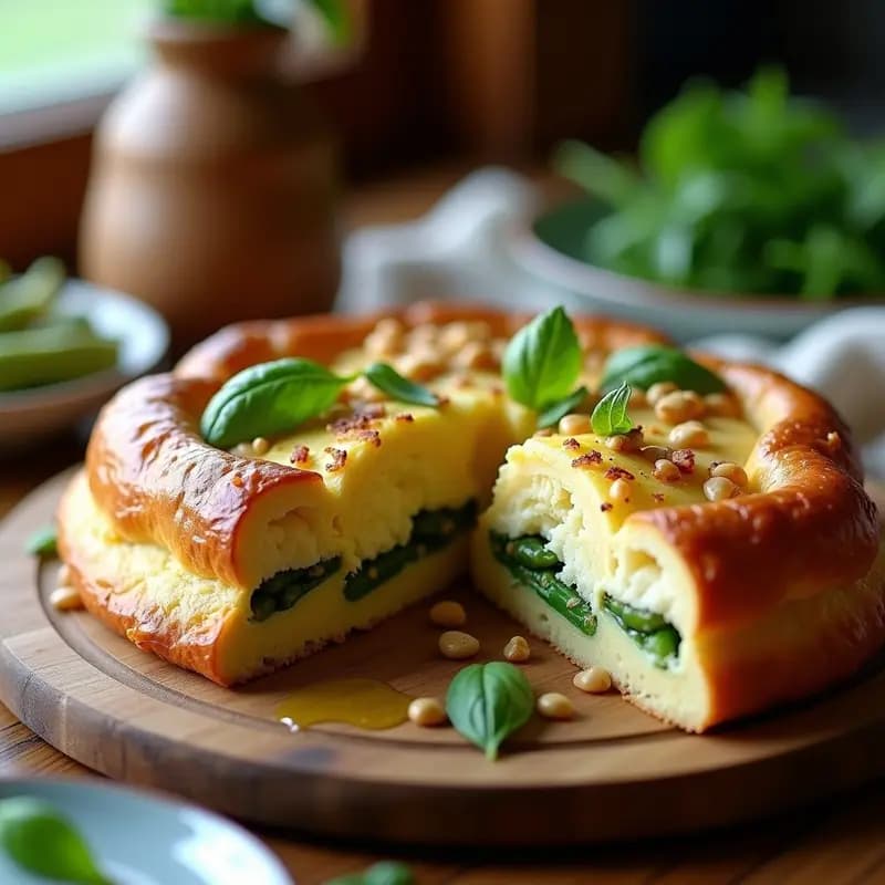 Torte de Ricotta y Espárragos: Postre Alemán Salado con Masa de Hojaldre Integral