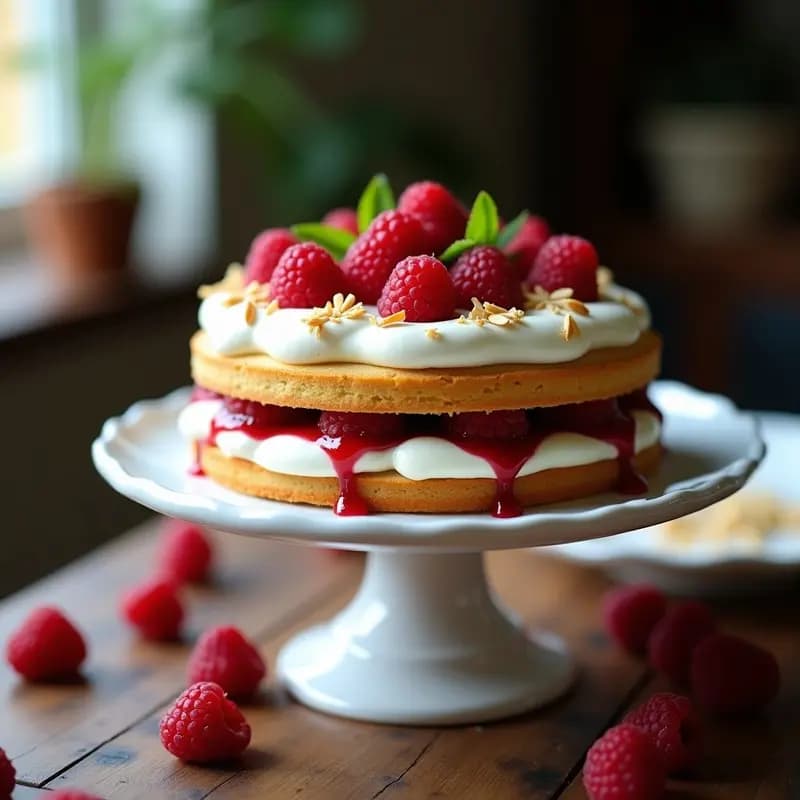 Torte de Sacha de Frambuesas y Crema Chantillí: Postre Alemán Elegante